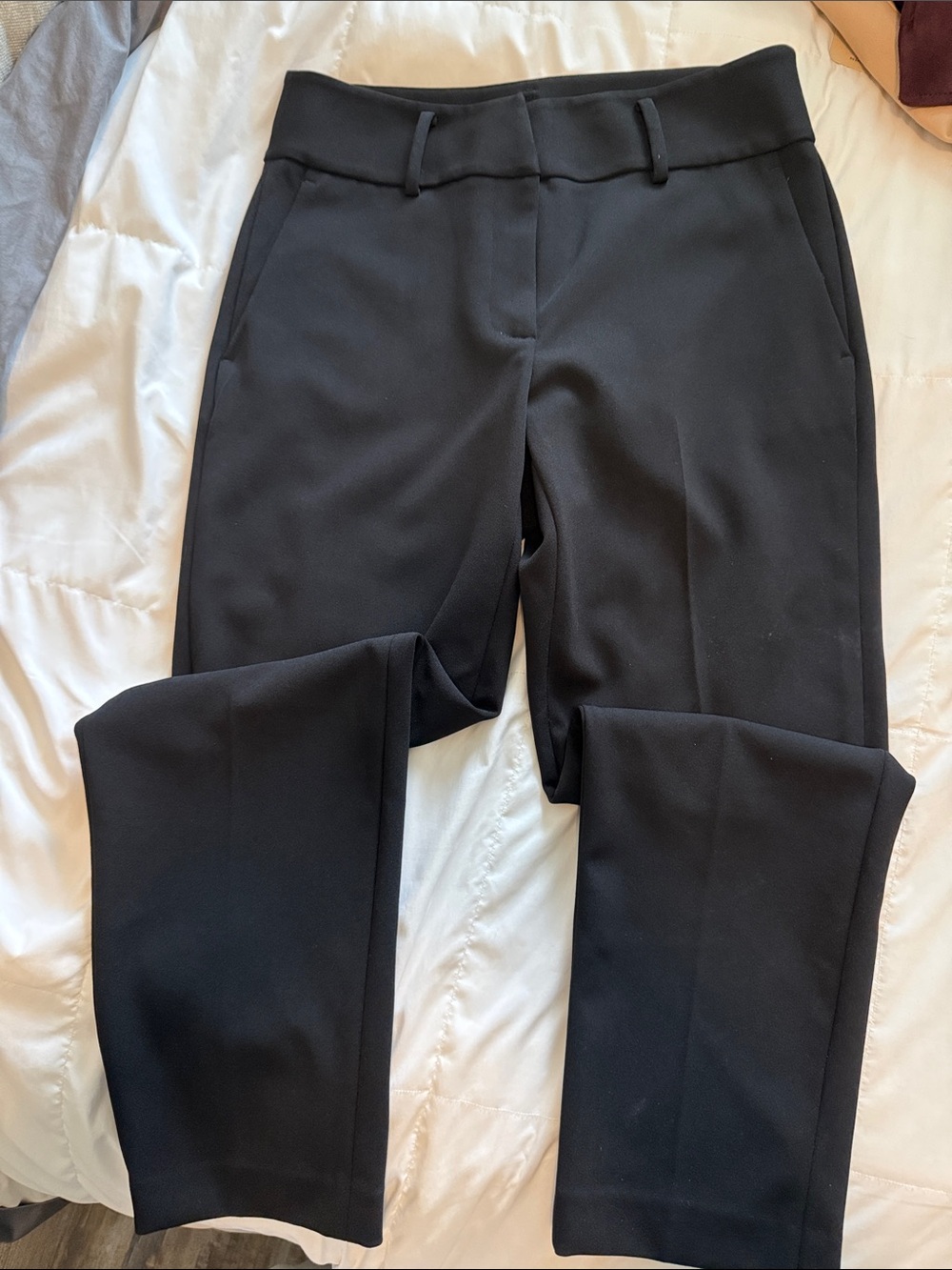 Women’s DKNY Black Tailored Straight-Leg ankle high rise pant
